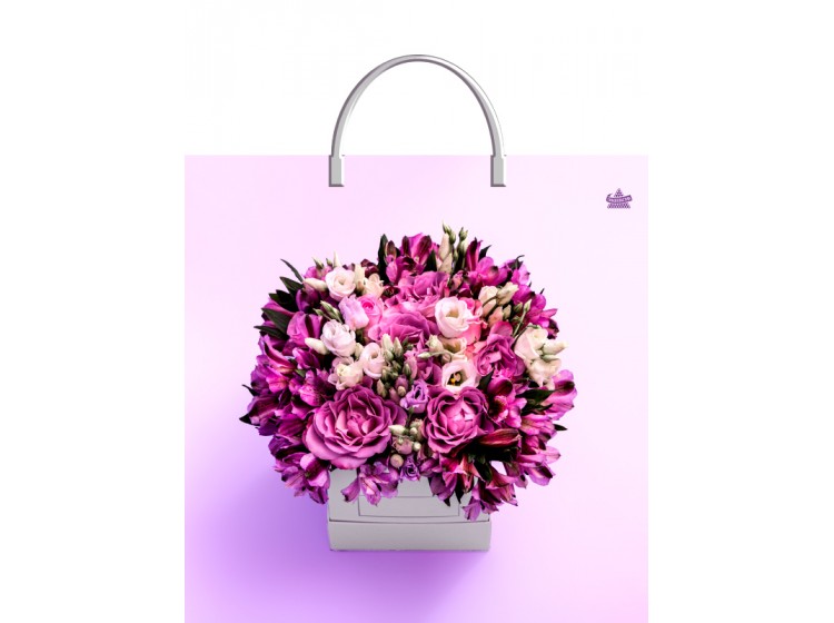 Мешок ПВД (пласт.руч) 350*360 (85мкр) Лиловый букетик